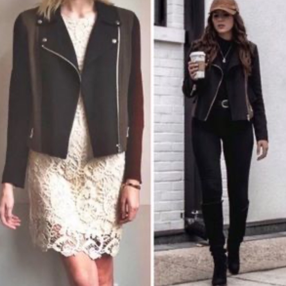 AROTZIA Wilfred Montesson Black‎ Moto
Jacket 2 Biker Blazer Zippers Size 2 XS S